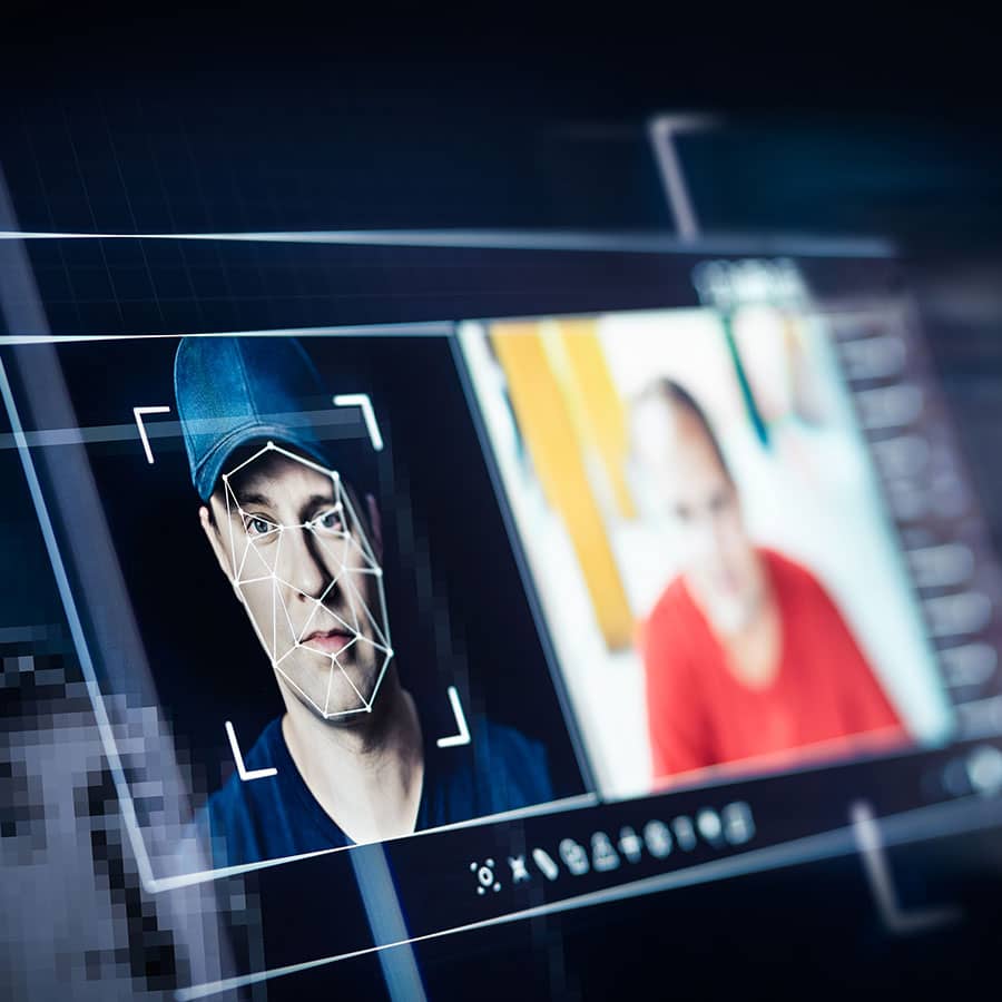 Face of a person in an editor