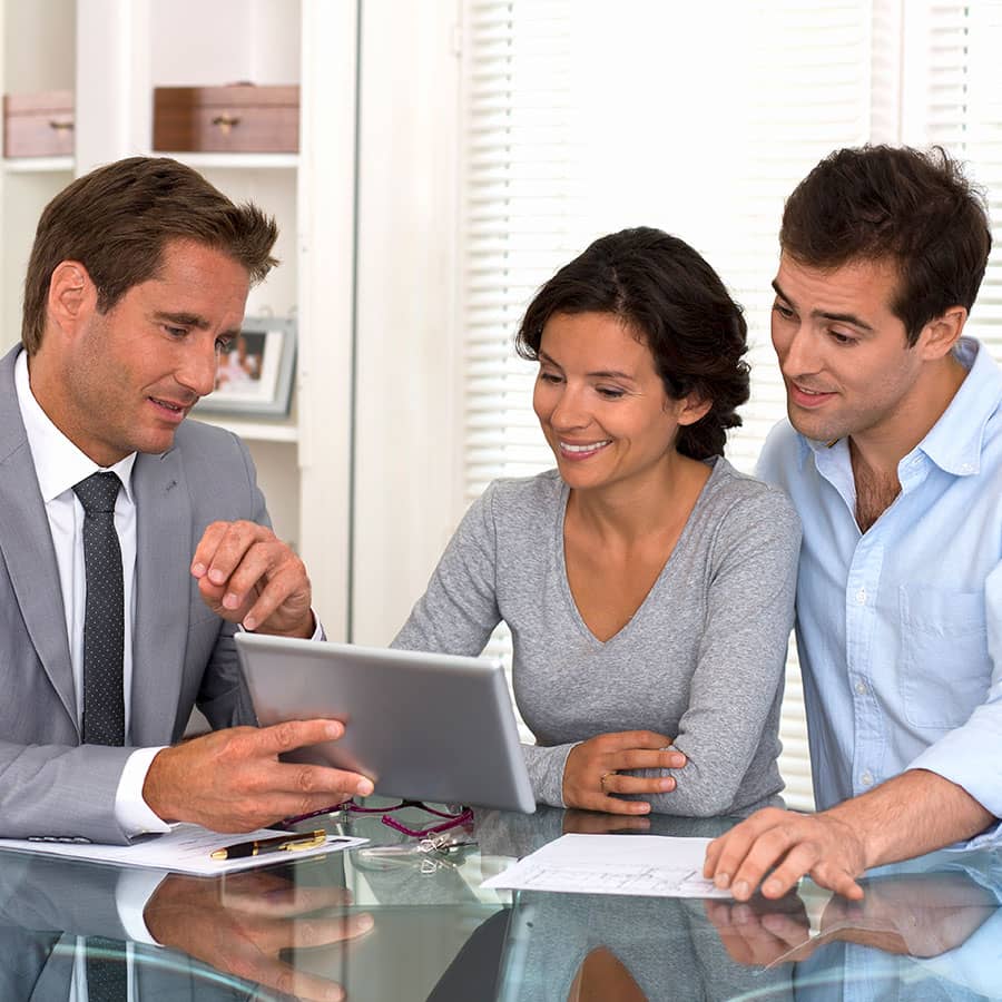 A financial advisor discussion options with clients