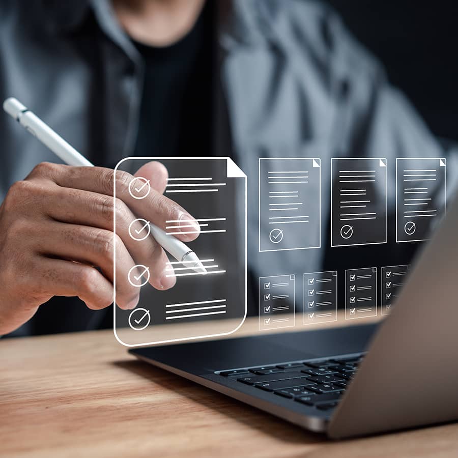 Concept of selecting files on a computer